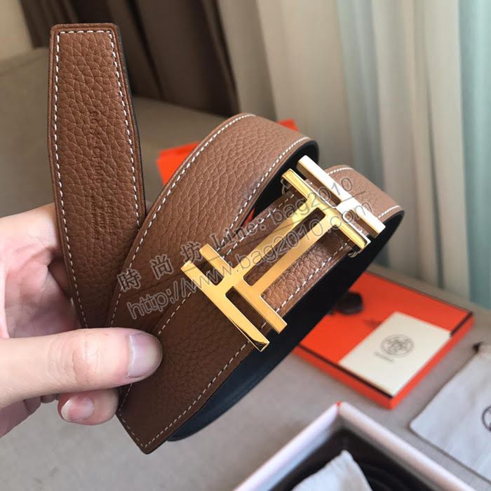 HERMES皮帶 雙面小牛皮 togo底皮 進口白夾心 雙面皮帶 愛馬仕男腰帶  hgh1914